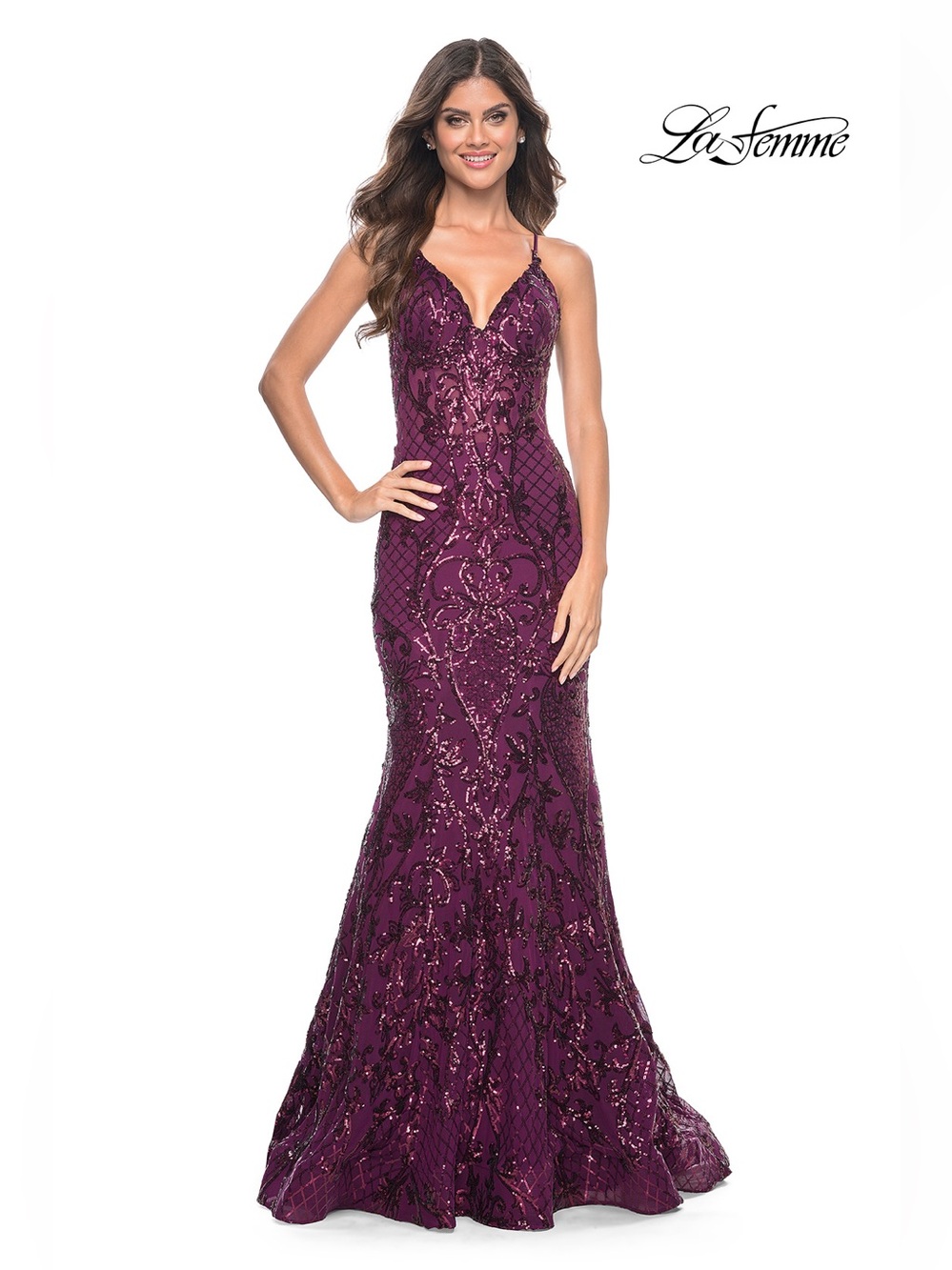La Femme 31943 dark berry size 12 NWT brand new never worn or altered before